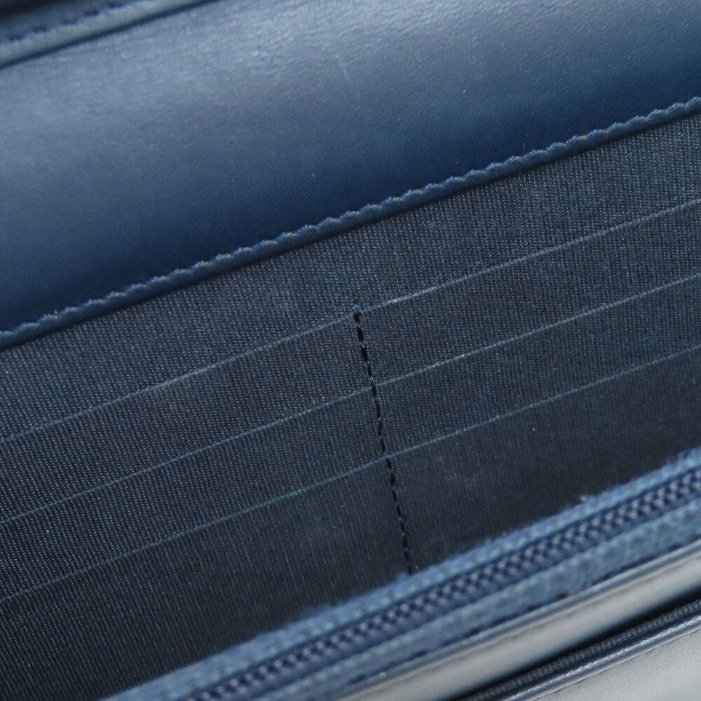 CHANEL Blue Lambskin Leather Logo Wallet - Picture 11 of 16